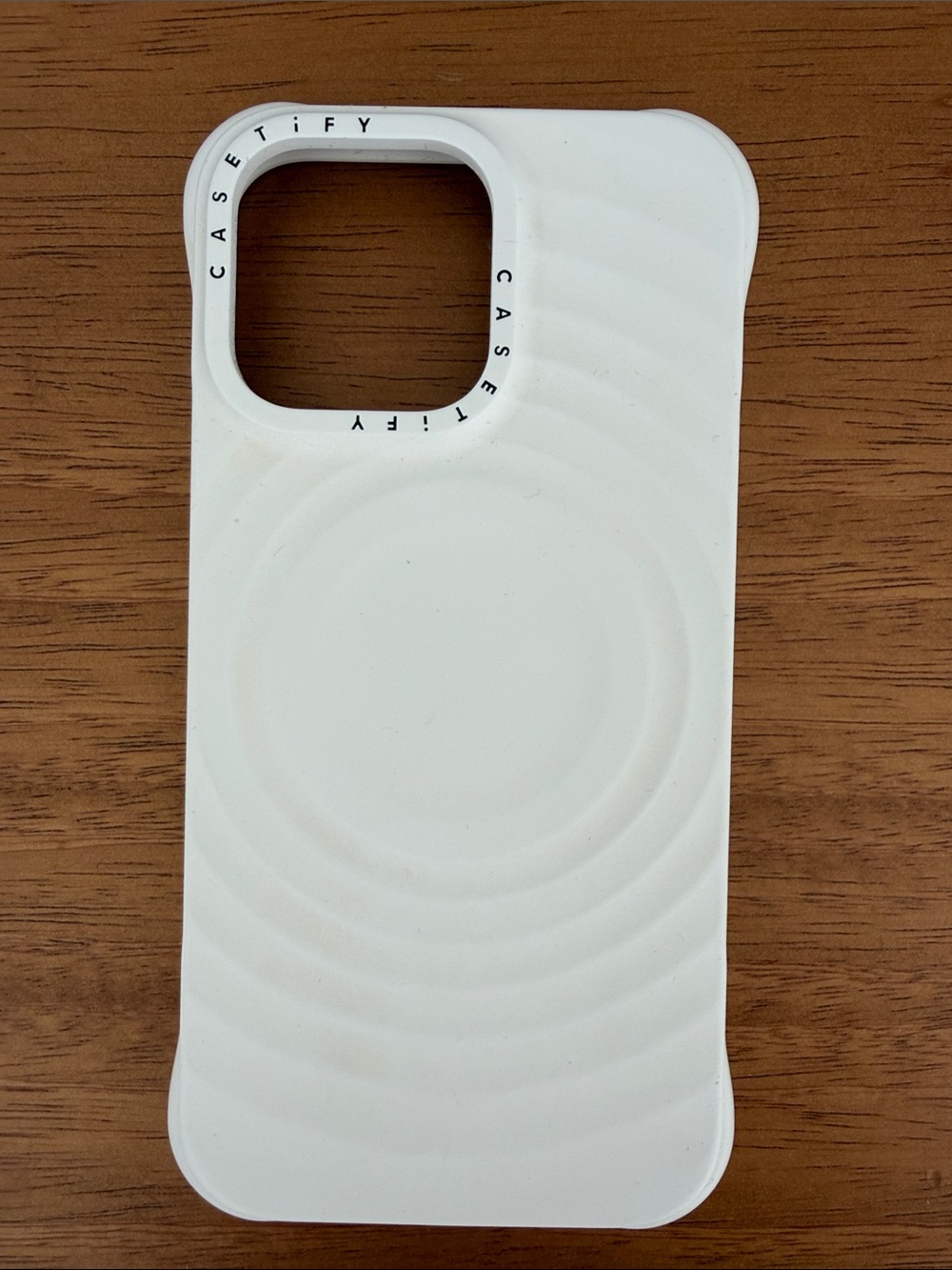 Casetify 15 ProMax White Silicone iPhone Case with Concentric Ring Texture